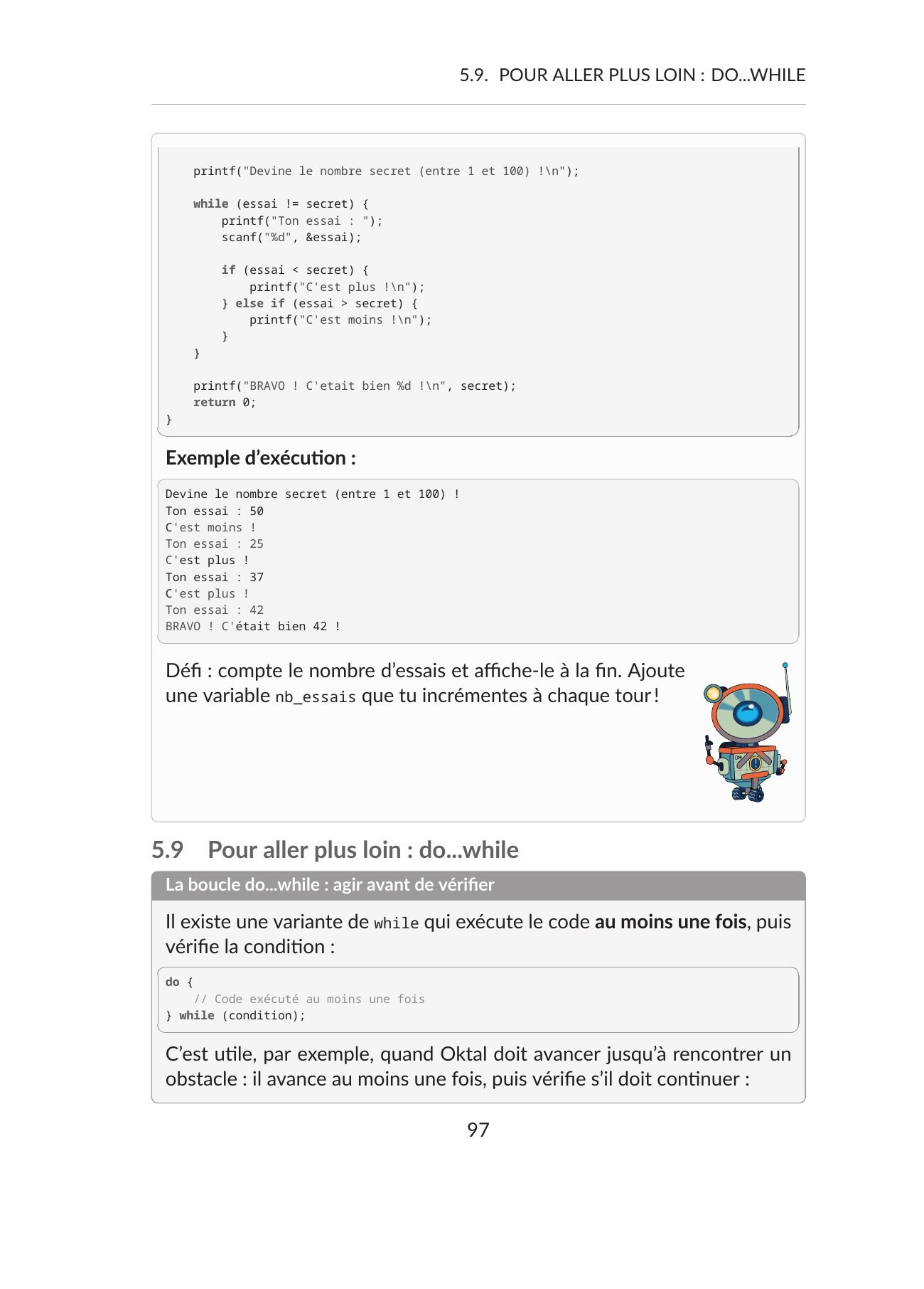 Chapitre 5 — Mini-projet : Devine le nombre