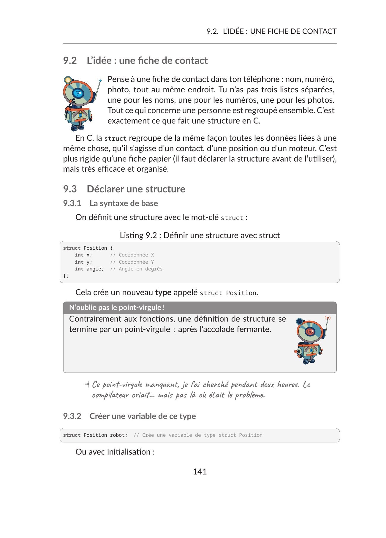 Chapitre 9 — Structures pour piloter le robot